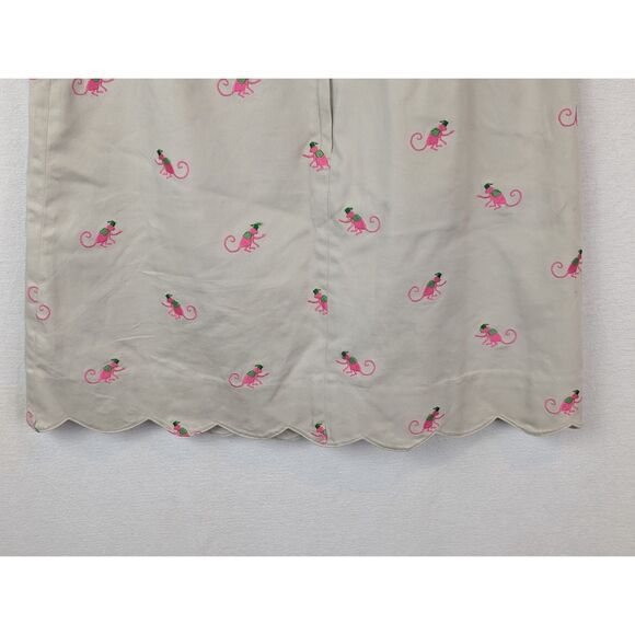 Lilly Pulitzer Monkey Embroidered Lined Tan/Khaki Skirt Women's Size 8 - Picture 7 of 13